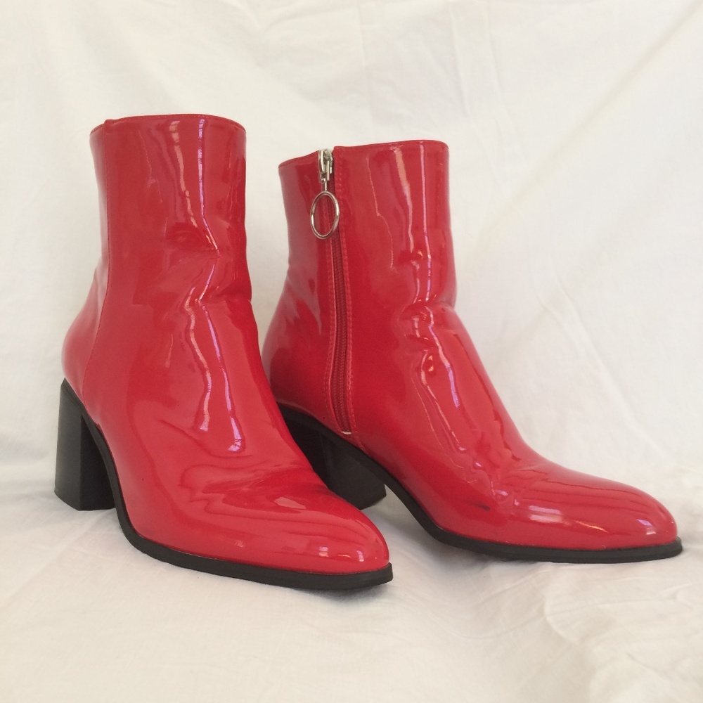Red Ankle Boots, Shoes, Heel, Groovy, Forever 21